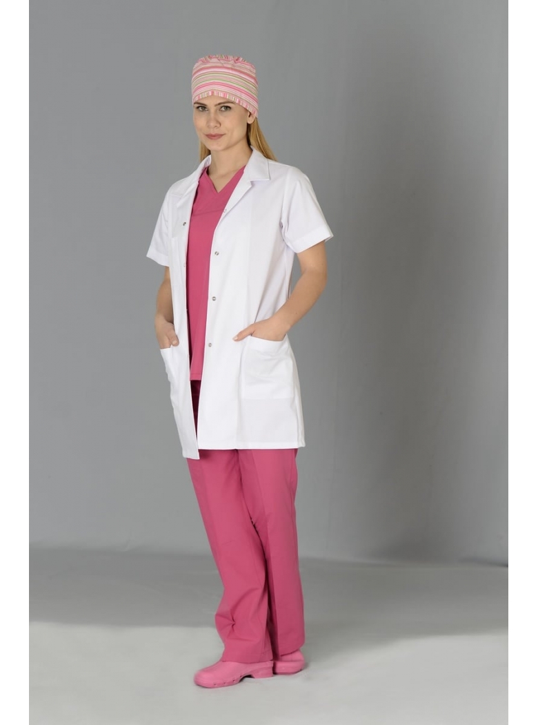 Bayan,Tunik Boy, Kısa Kol, Doktor Önlüğü (Alpaka)